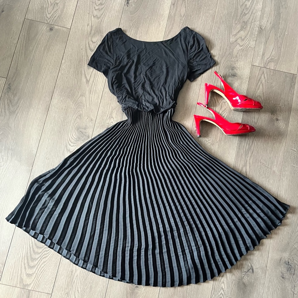 Mixed media jersey dress